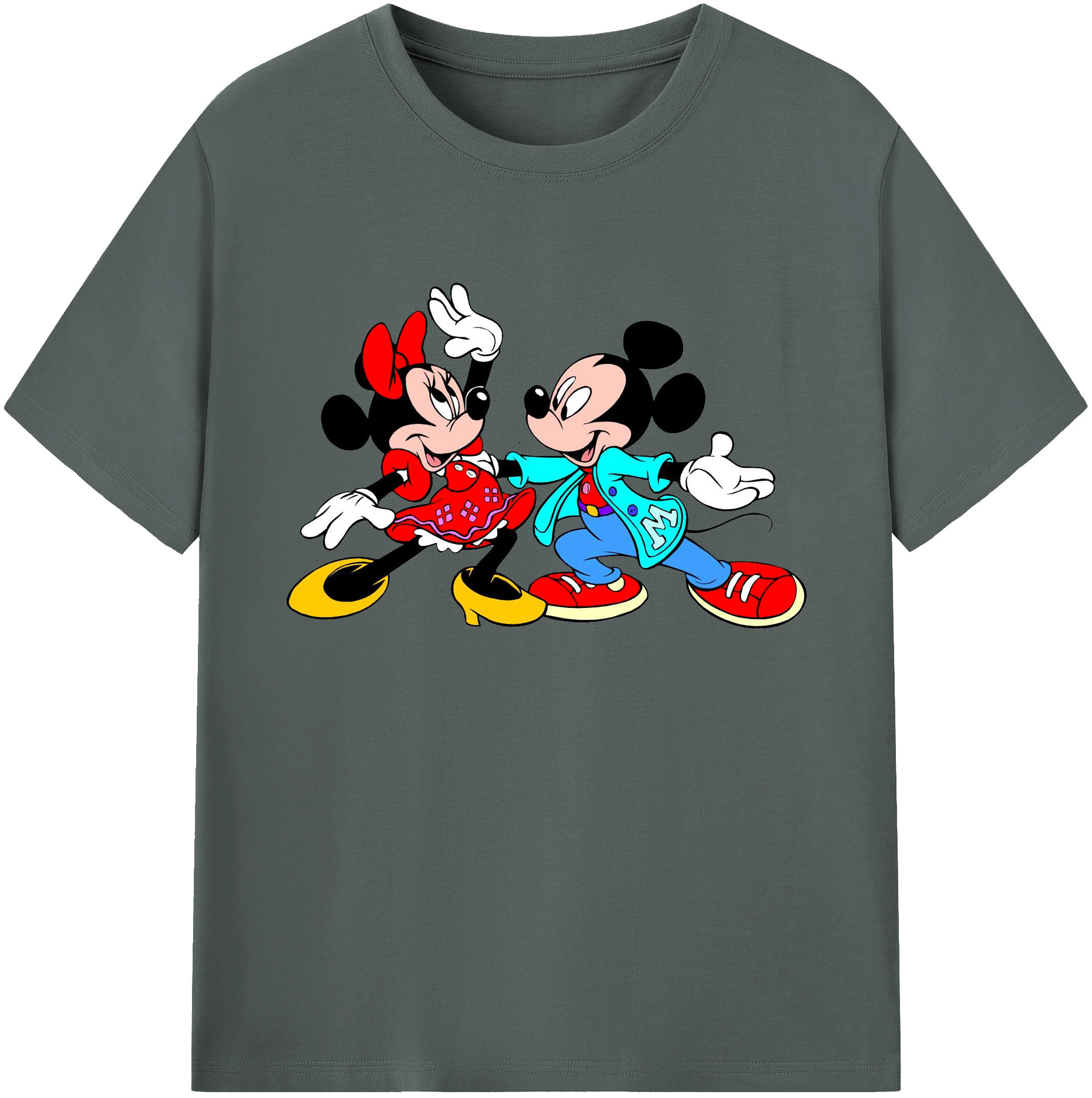 ミッキーマウス Mickey Mouse 綿100％ メンズ半袖Tシャツ｜肌触りやわらか＆通気性